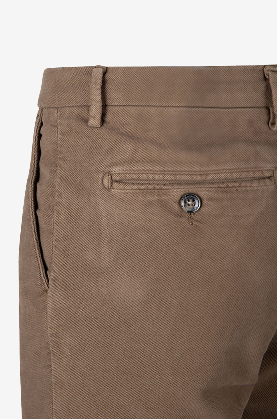B SETTECENTO Cotton and cashmere slim fit chino trousers Men BROWN 3