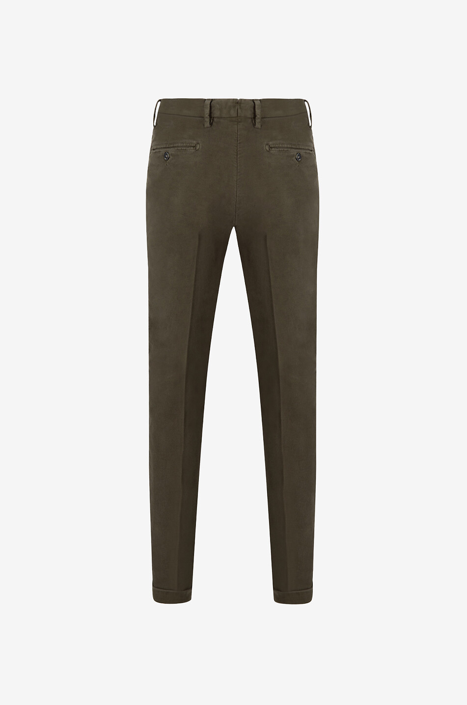 B SETTECENTO Cotton and cashmere slim fit chino trousers Men DARK GREEN 2