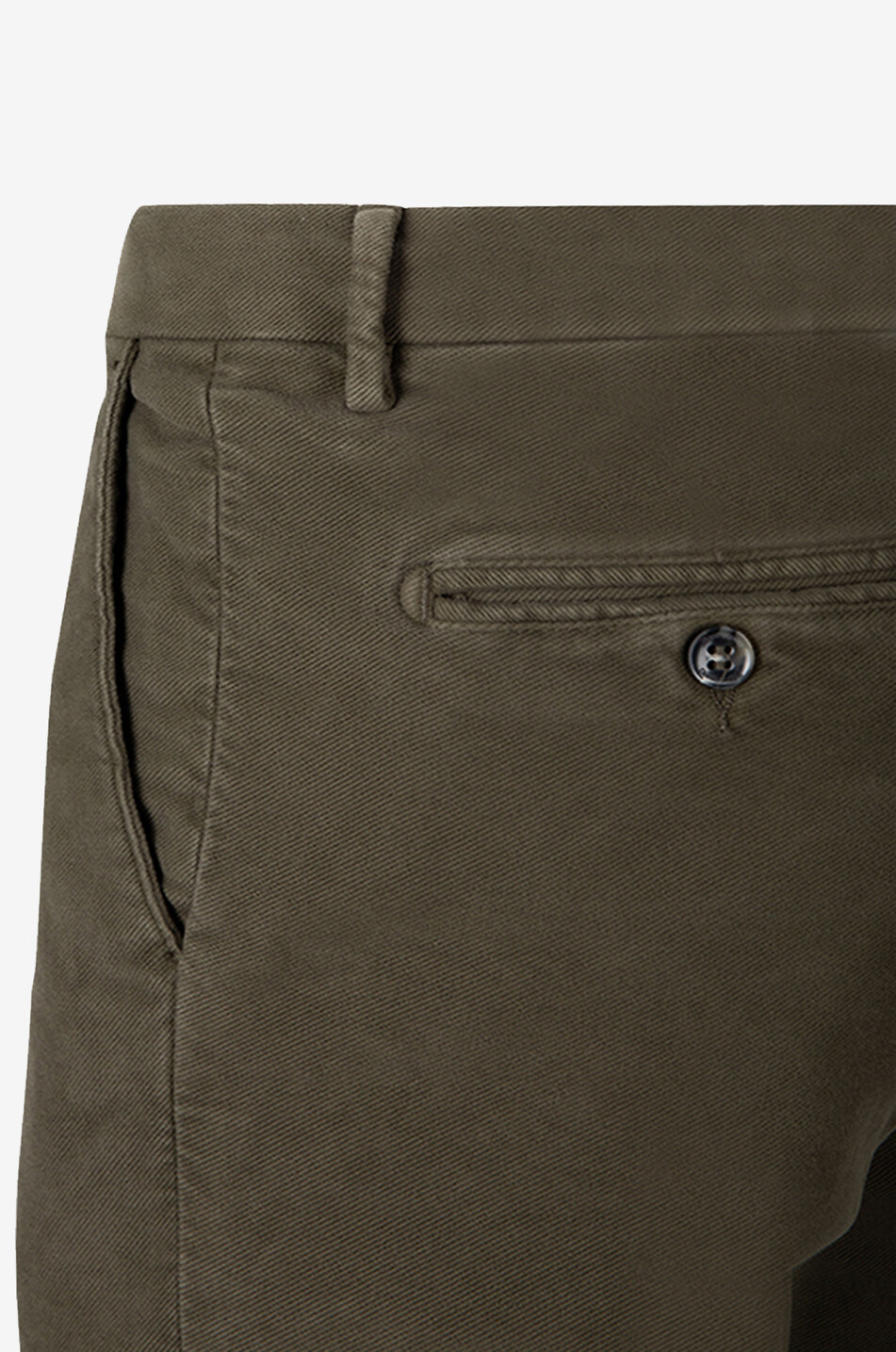 B SETTECENTO Cotton and cashmere slim fit chino trousers Men DARK GREEN 3