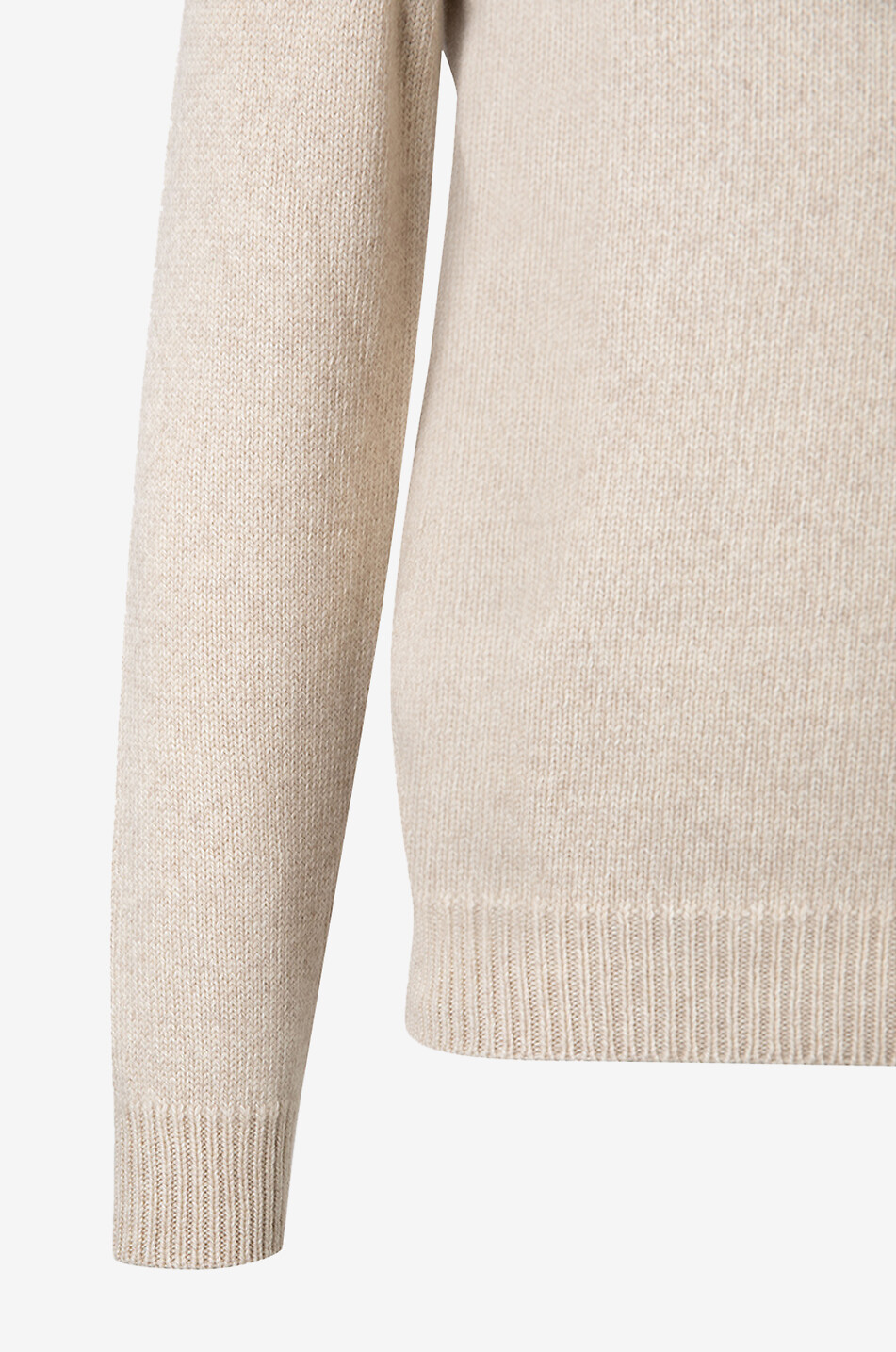 FEDELI Half-zip stand-up collar cashmere jumper with suede piping Men Light beige 3