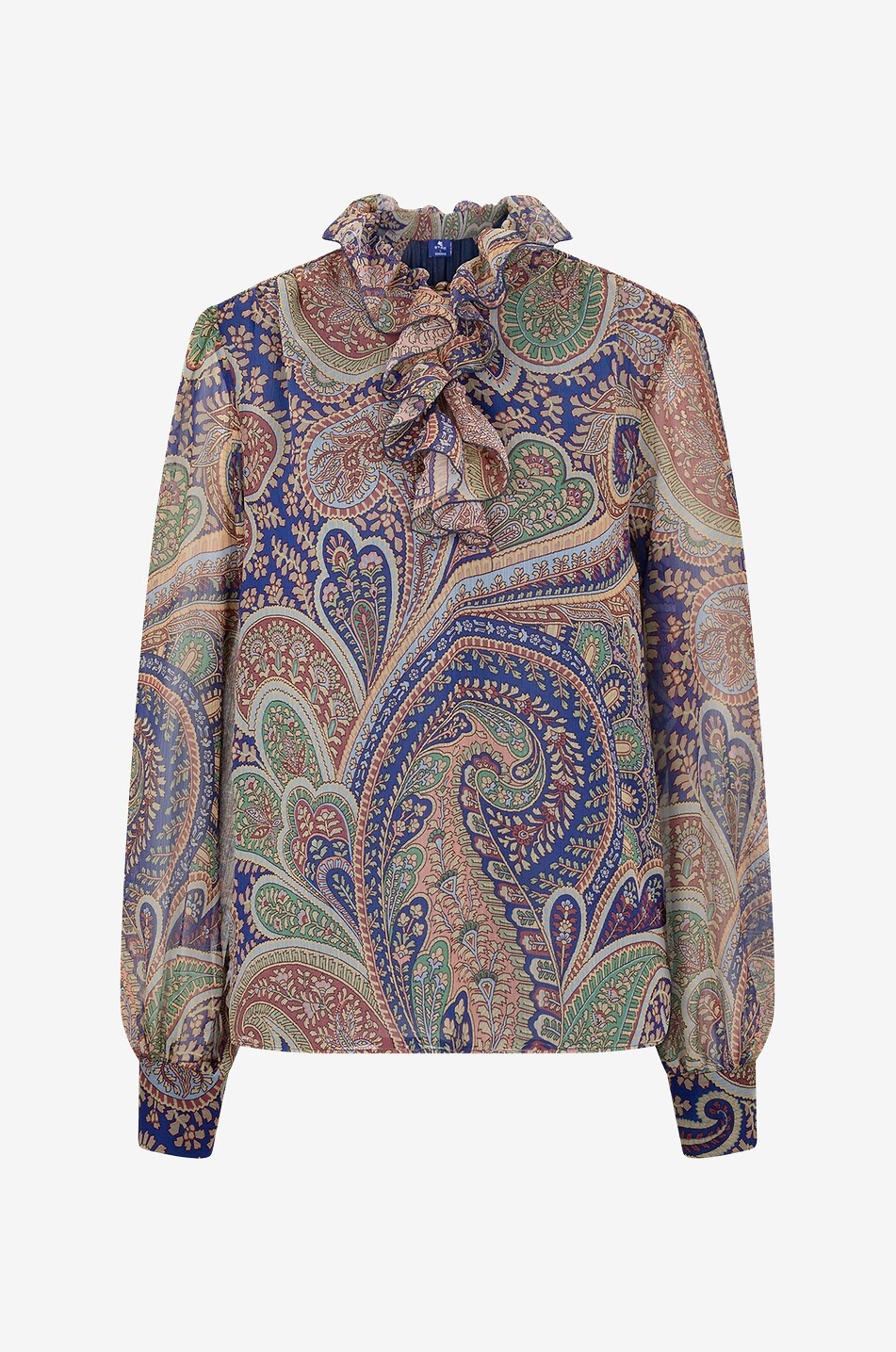 Blouse en georgette à volants et imprimé Paisley ETRO x BONGÉNIE