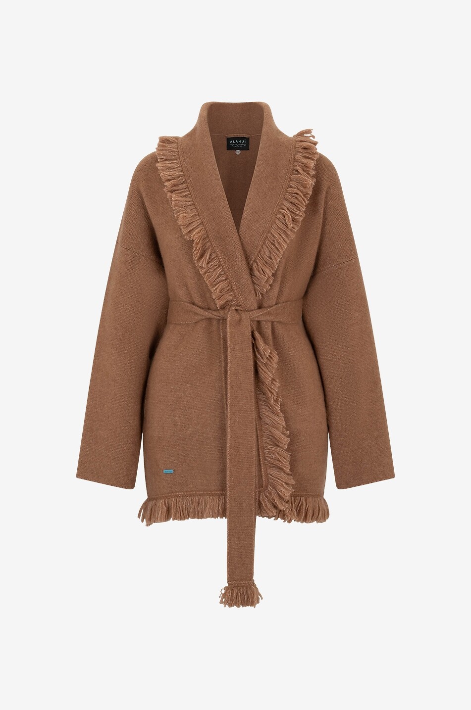 Alanui Finest Luly Brown long cashmere and silk cardigan