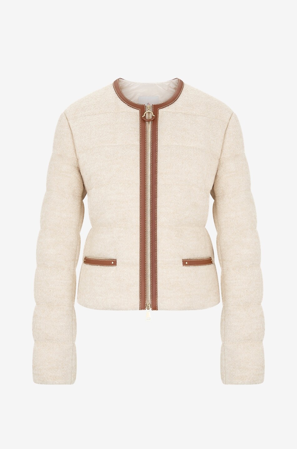 Serinde short bouclé tweed down jacket