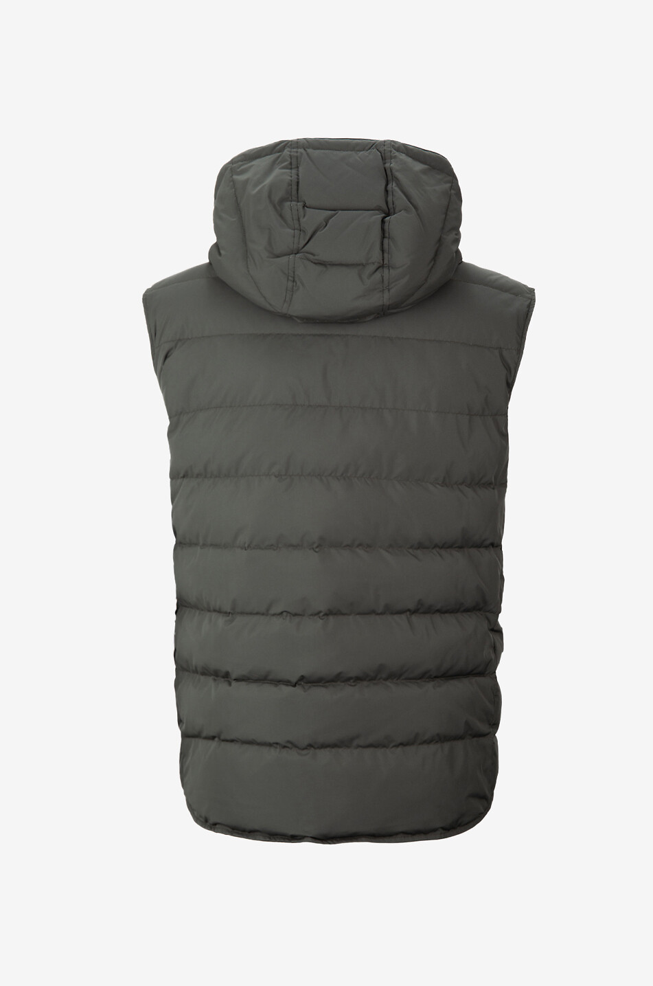 Hooded sleeveless down jacket