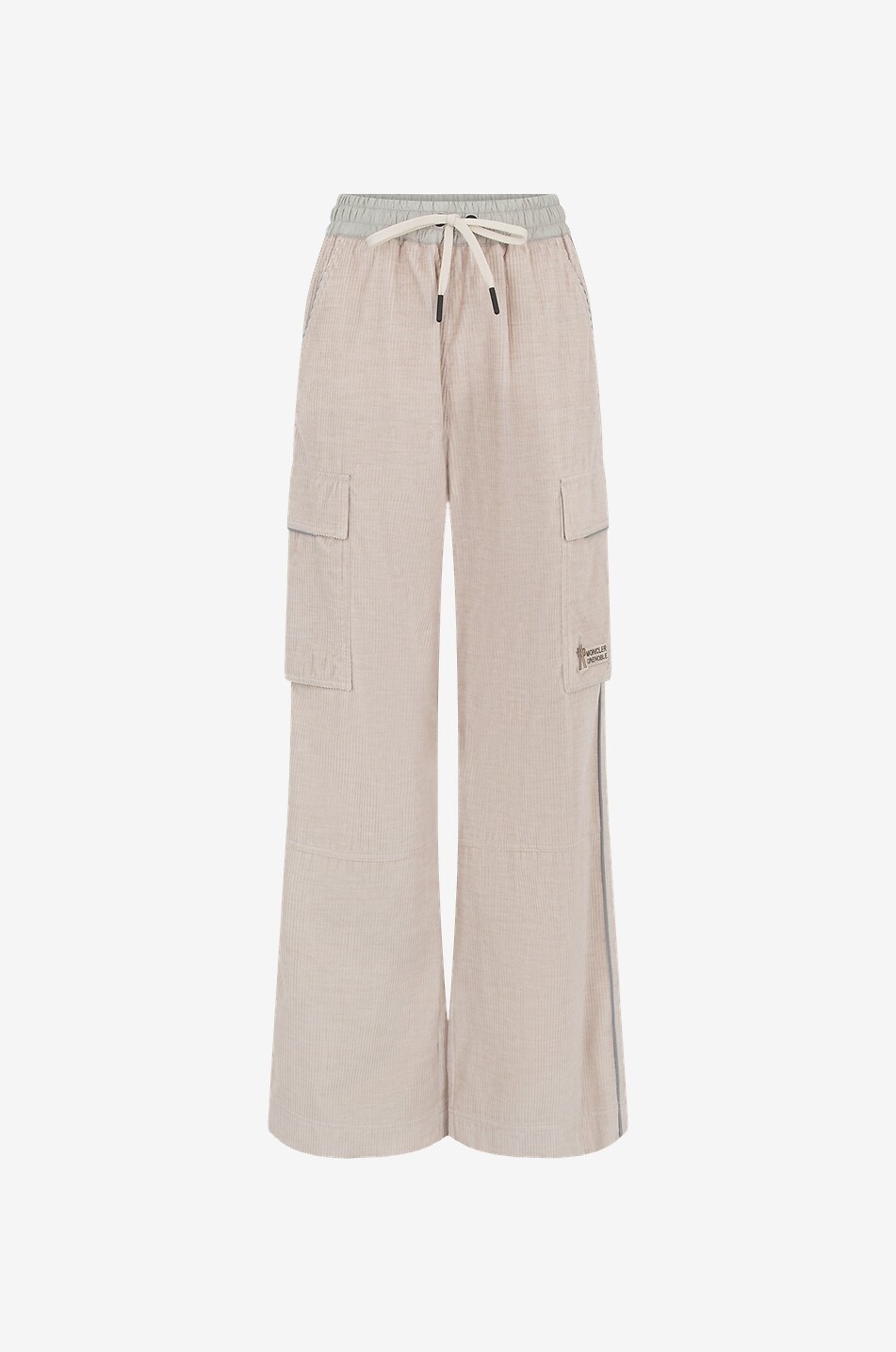 MONCLER GRENOBLE Cargohose aus Cord und Nylon mit reflektierenden Bändern Damen ROSA 1