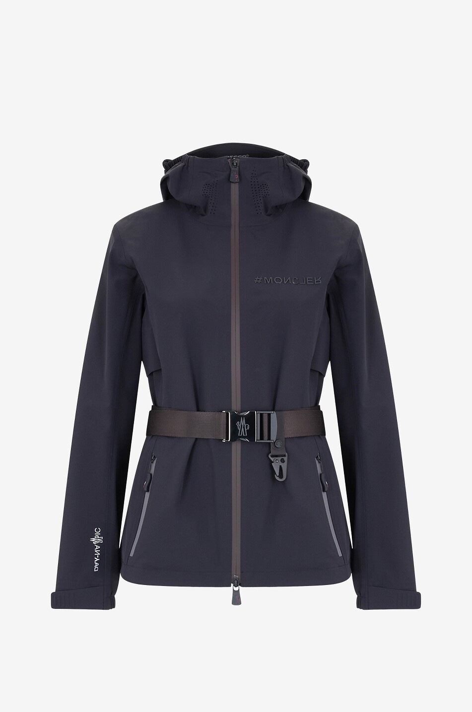 Fex belted hooded shell jacket