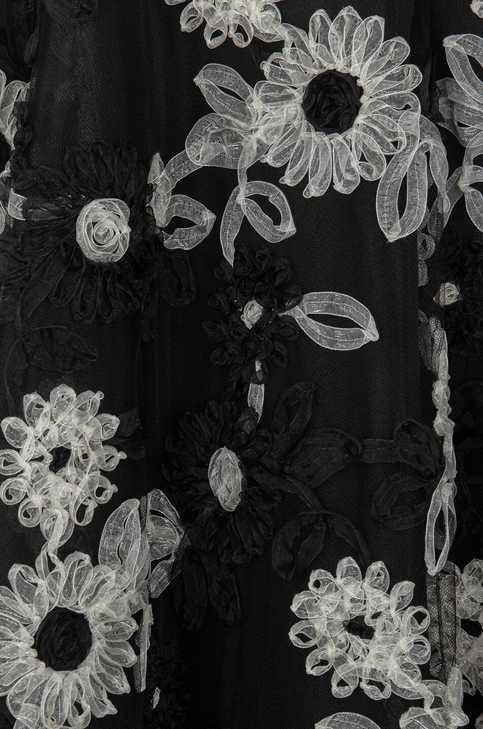 Floral tulle falred tulle midi skirt