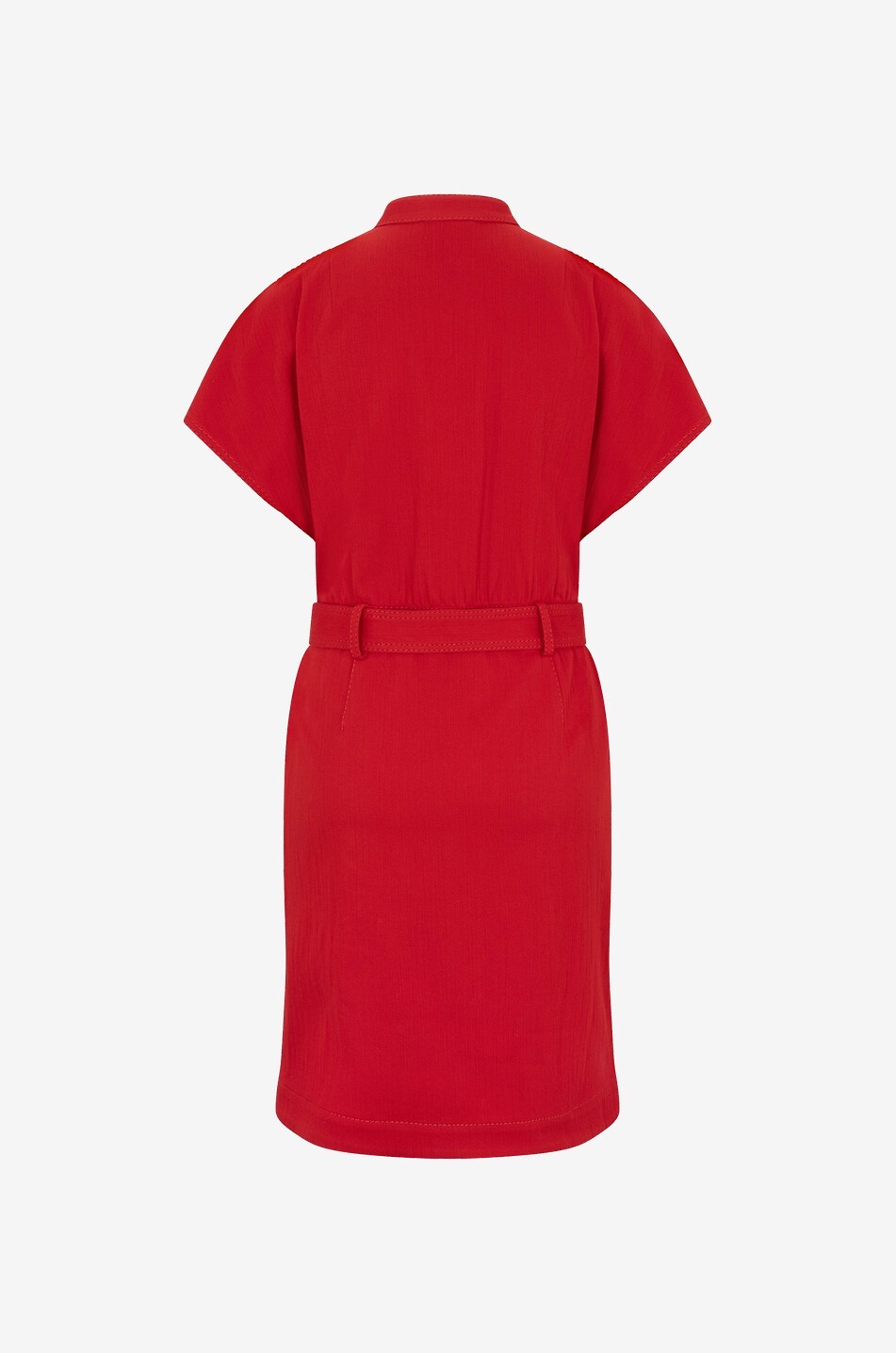 Kurzes ärmelloses Denimkleid mit Gürtel