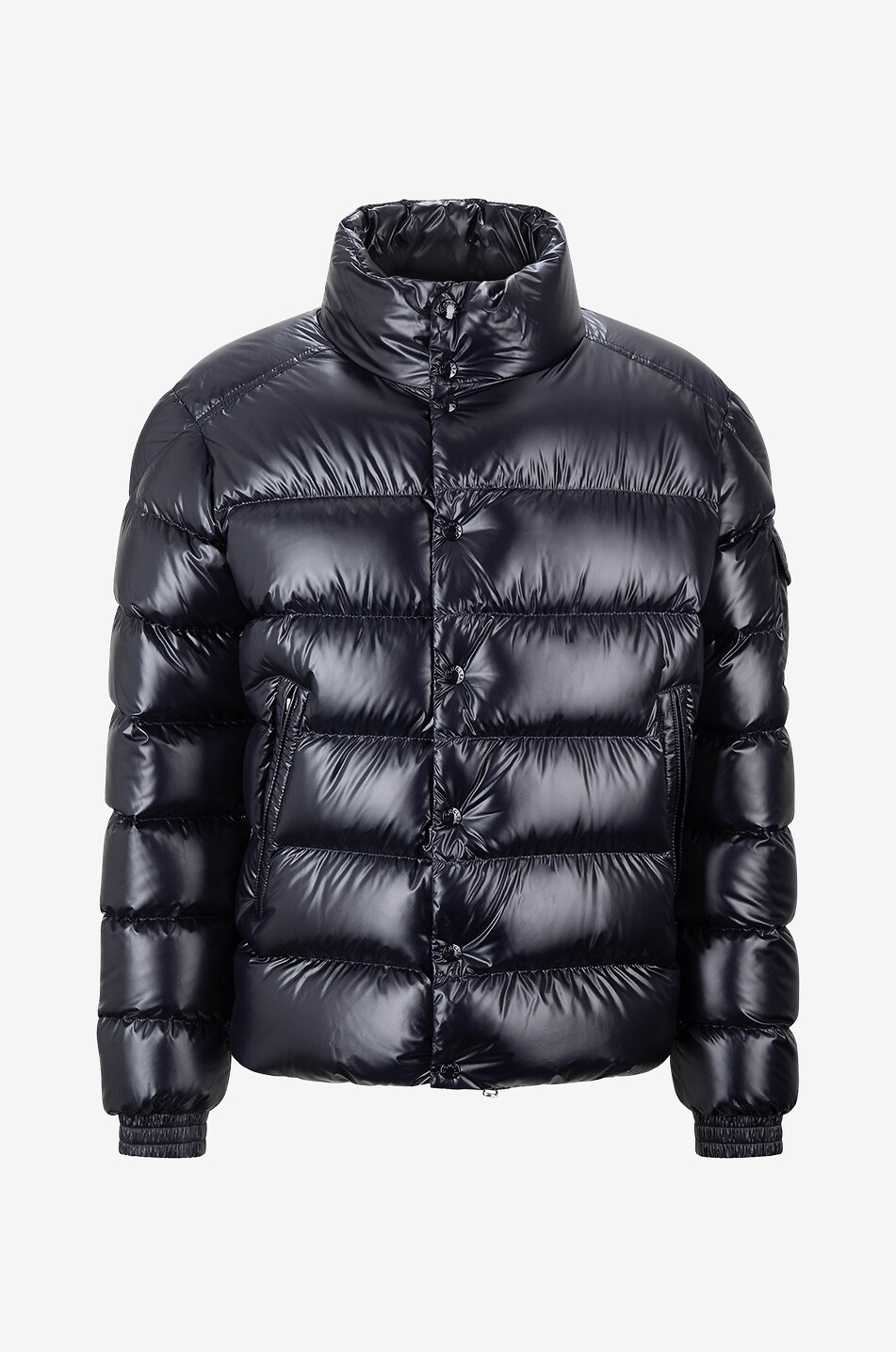 Lule short glossy down jacket with stand-up collar