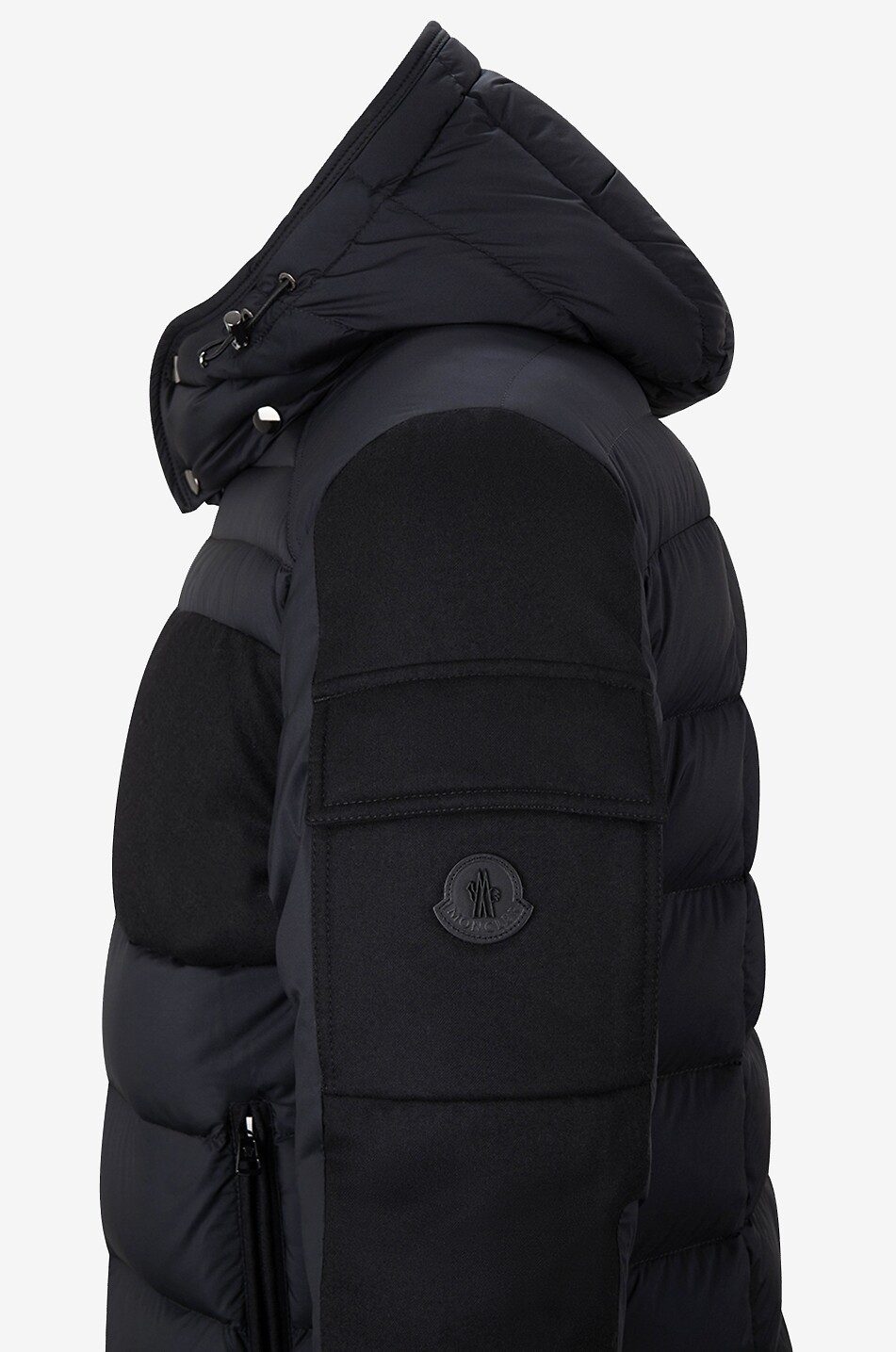 MONCLER Kurze Daunenjacke aus Nylon und Flanell Barbustel Herren SCHWARZ 3