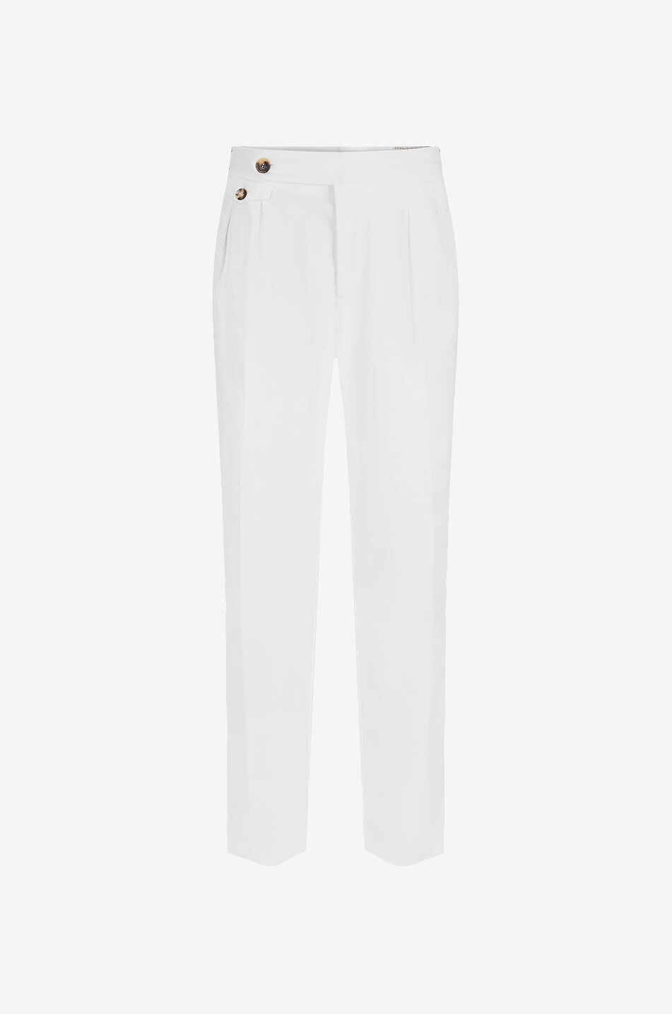 BRUNELLO CUCINELLI Tailor Fit corduroy trousers with waistband tucks Men EGGSHELL 1