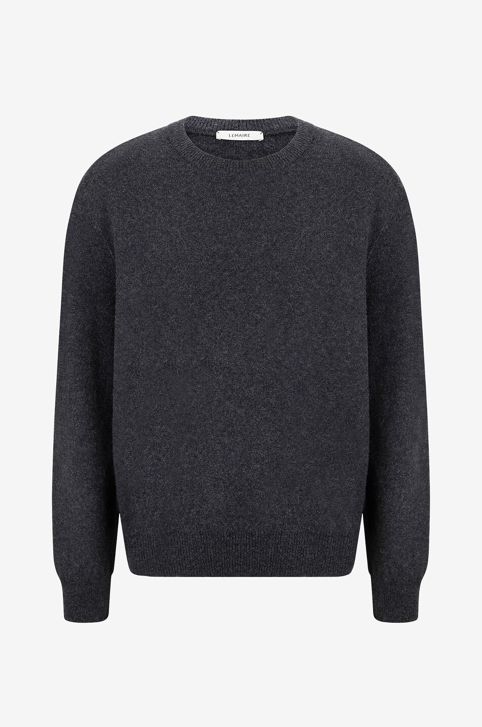 Wool crewneck garter stitch jumper