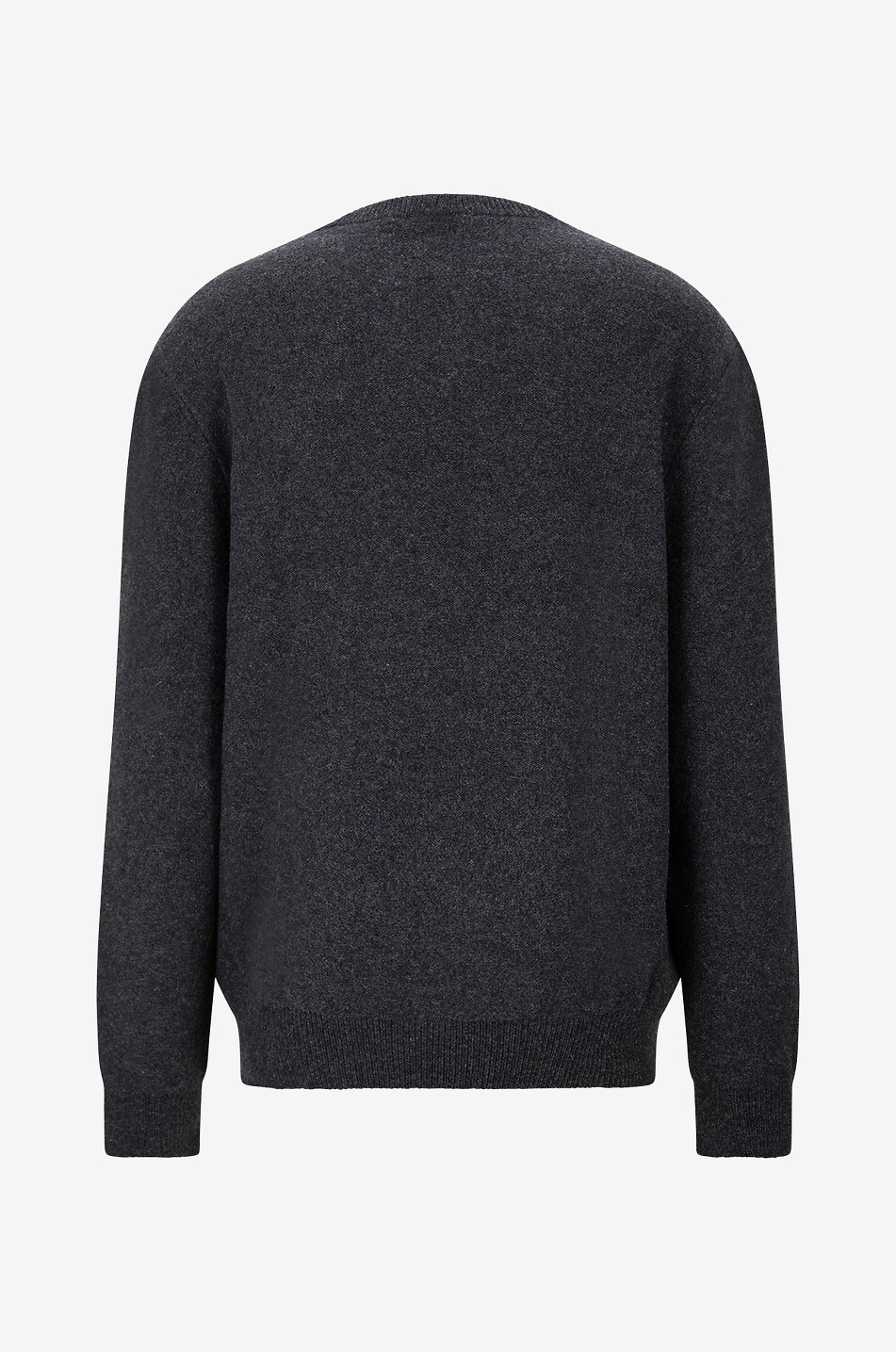 Wool crewneck garter stitch jumper