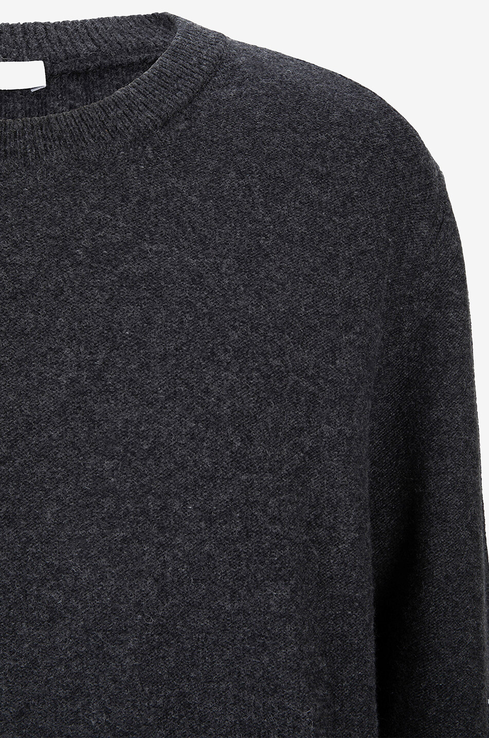 Pull à col rond en laine point mousse