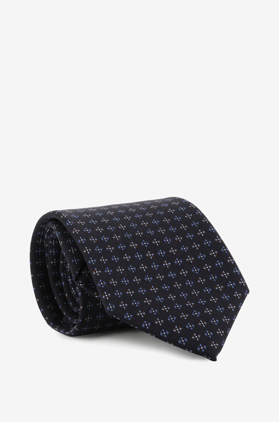 BIGI CRAVATTE Cravate en soie à broderies florales bicolores Nilo Homme BLEU FONCE 1