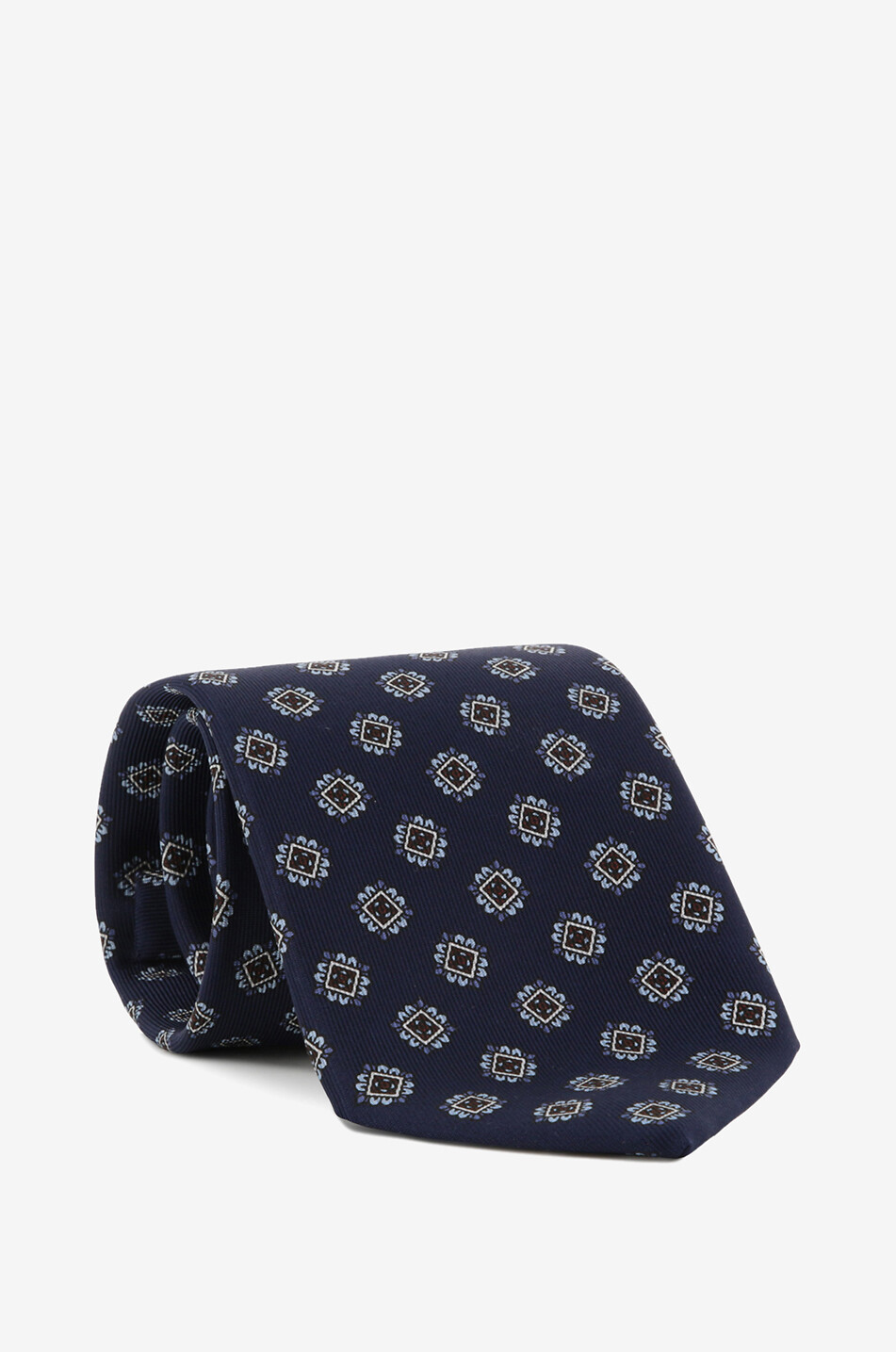BIGI CRAVATTE Cravate en soie à motif floral géométrique Nilo Homme BLEU MOYEN 1