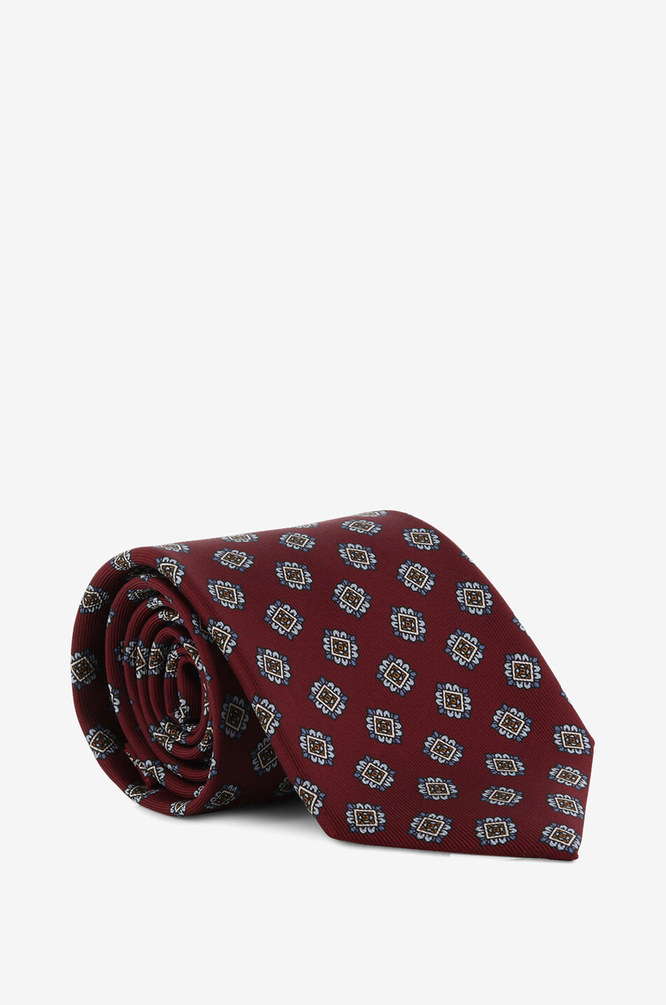 BIGI CRAVATTE Nilo silk tie with geometric floral pattern Men RED 1