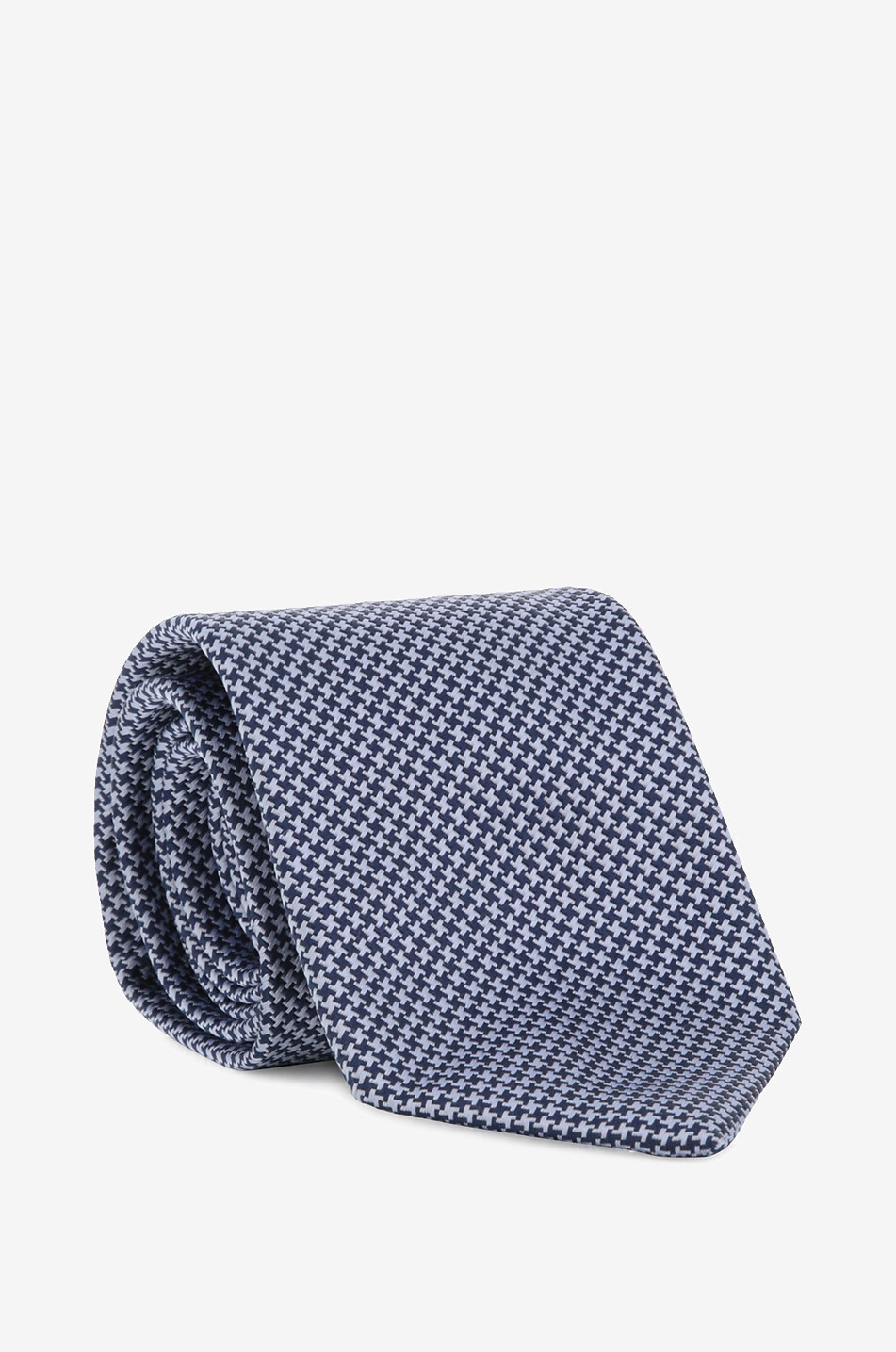 Cravate en soie motif pied-de-poule Taro