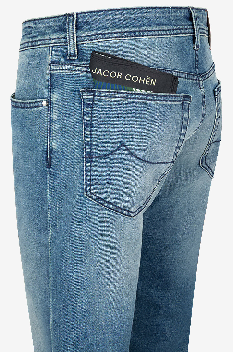 JACOB COHEN Ausgewaschene Jeans mit geradem Bein aus Baumwolle Bard Herren MITTELBLAU 3