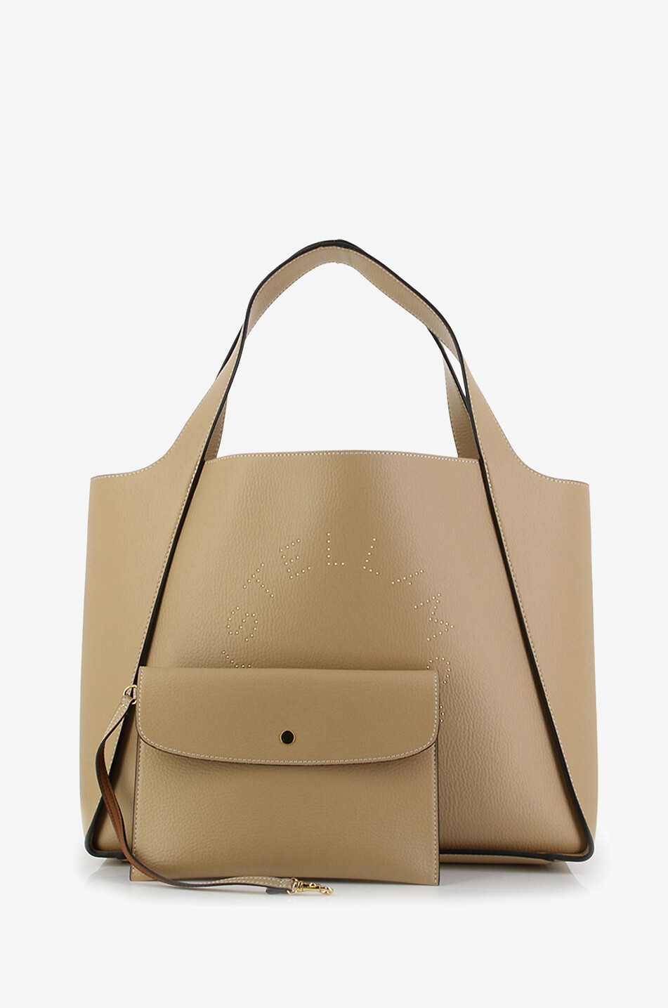 STELLA Logo Large studded grained leather tote bag