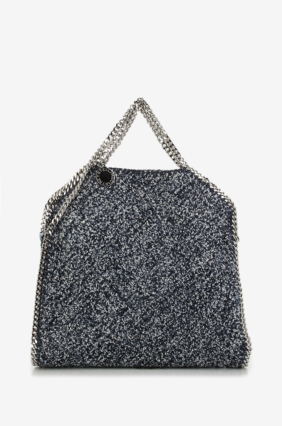 Schultertasche aus Denim-Bouclé-Tweed Falabella