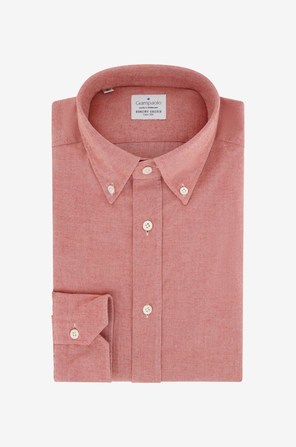 GIAMPAOLO Cotton flannel long-sleeve shirt Men MEDIUM ORANGE 1