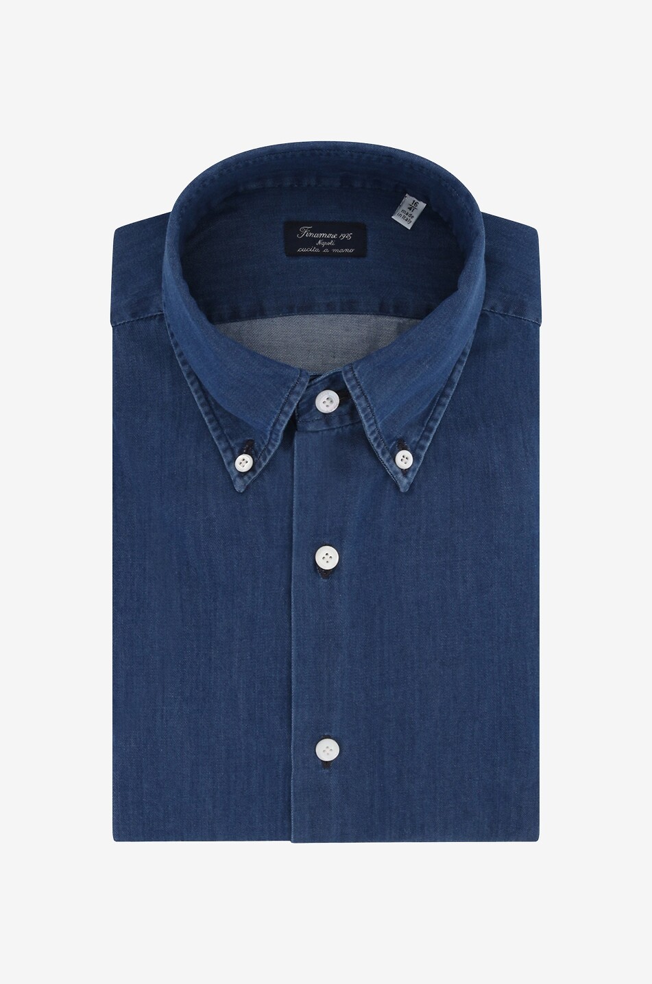 FINAMORE Napoli chambray shirt Men DARK BLUE 1