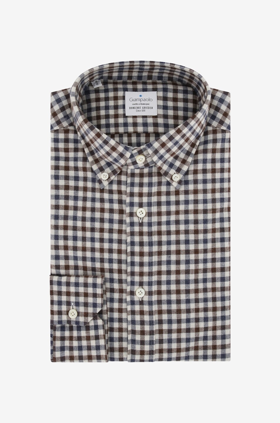 Hemd aus Baumwolle mit zweifarbigen Vichykaros mit geknöpftem Kragen