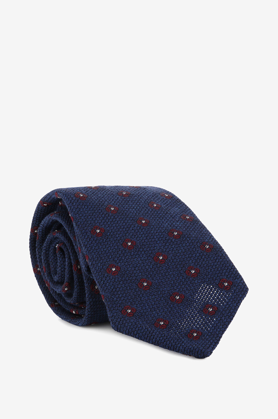 Loira flower-patterned woven wool and silk tie
