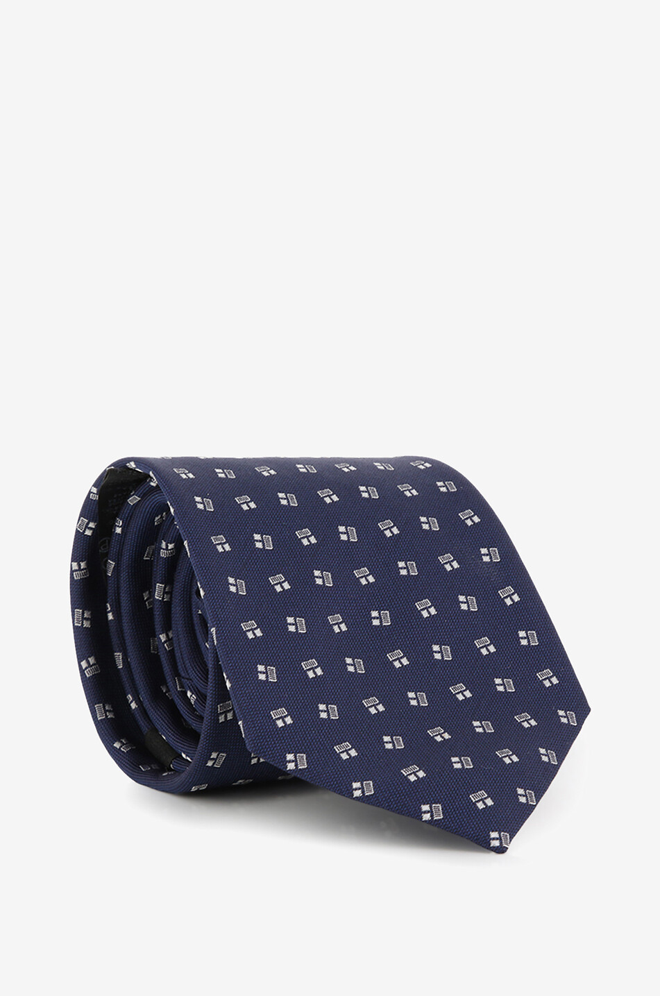 Silk tie with rectangle patterns