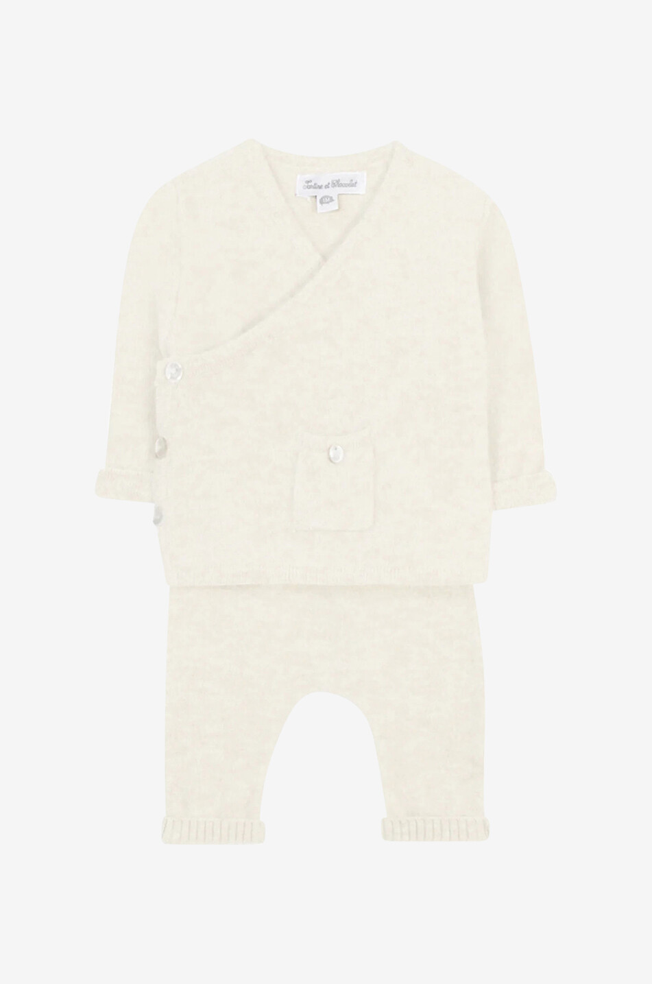 TARTINE ET CHOCOLAT Baby wool trousers and wrap cardigan Baby WHITE 1