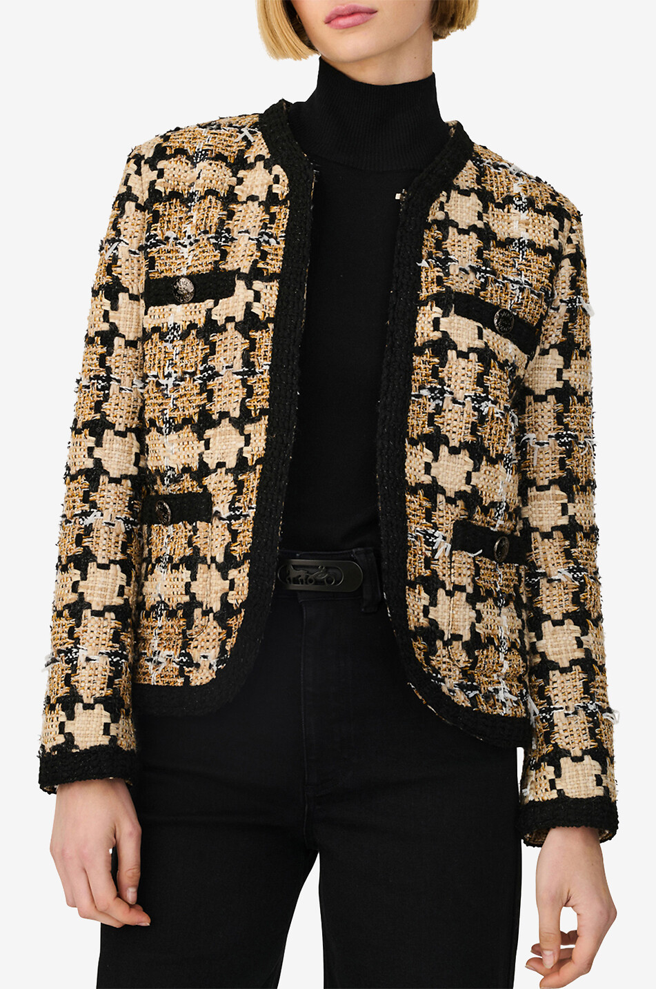 Veste en tweed à carreaux Tahia