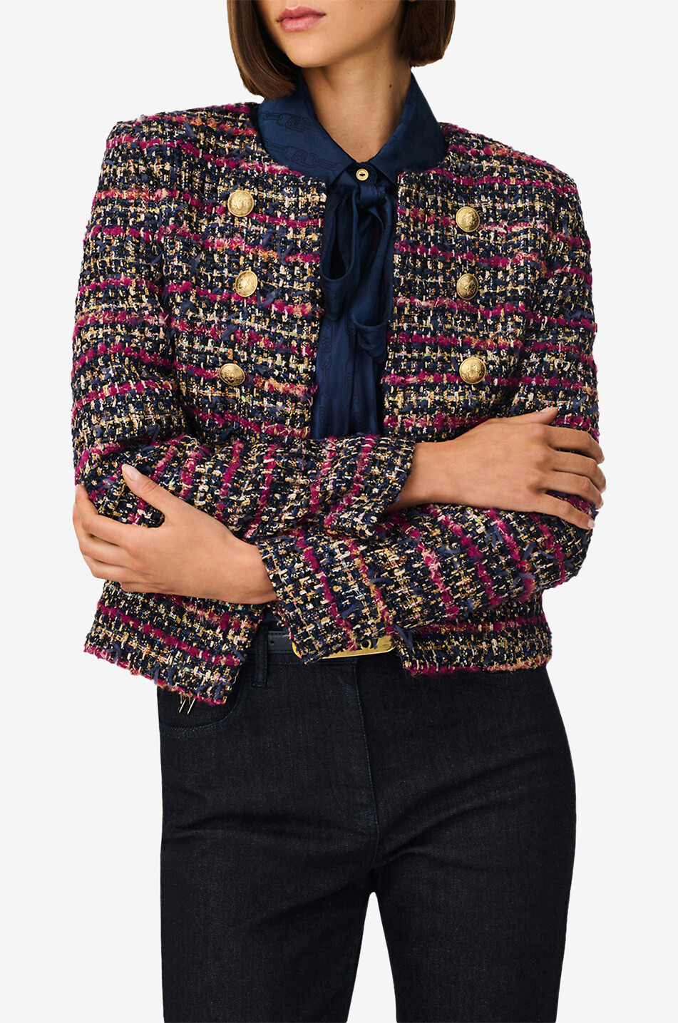 WEILL Glitzernde Offiziers-Tweedjacke Chimen Damen BUNT 6