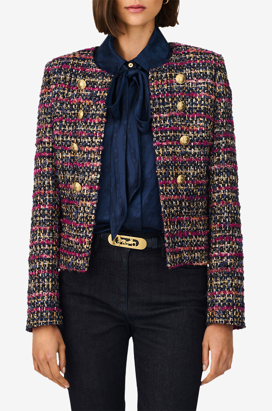 Multi coloured tweed jacket hotsell