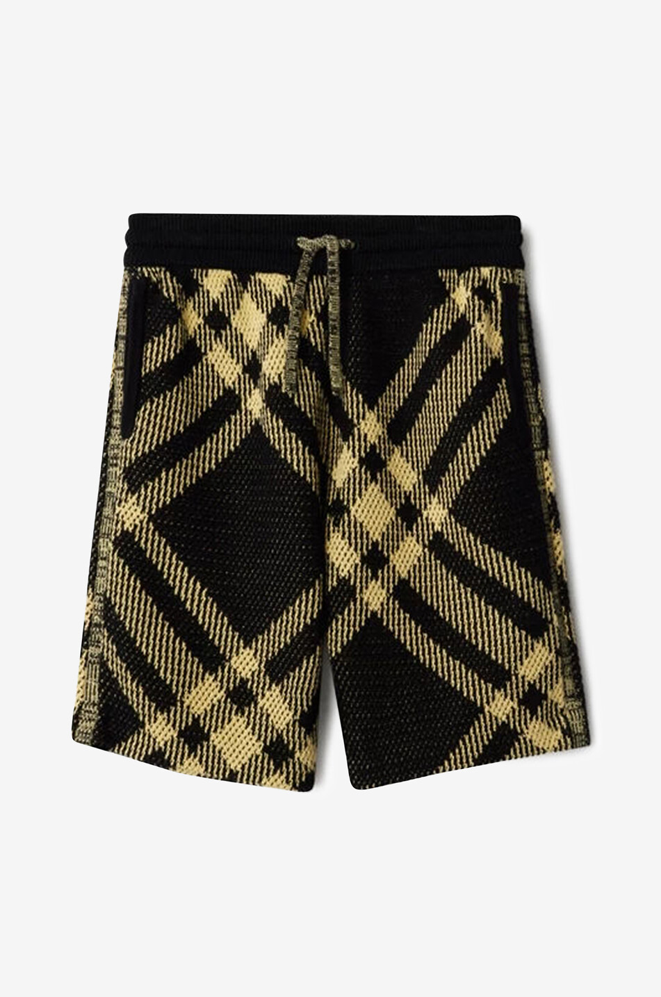 Check boy's piqué jacquard knit Bermuda shorts