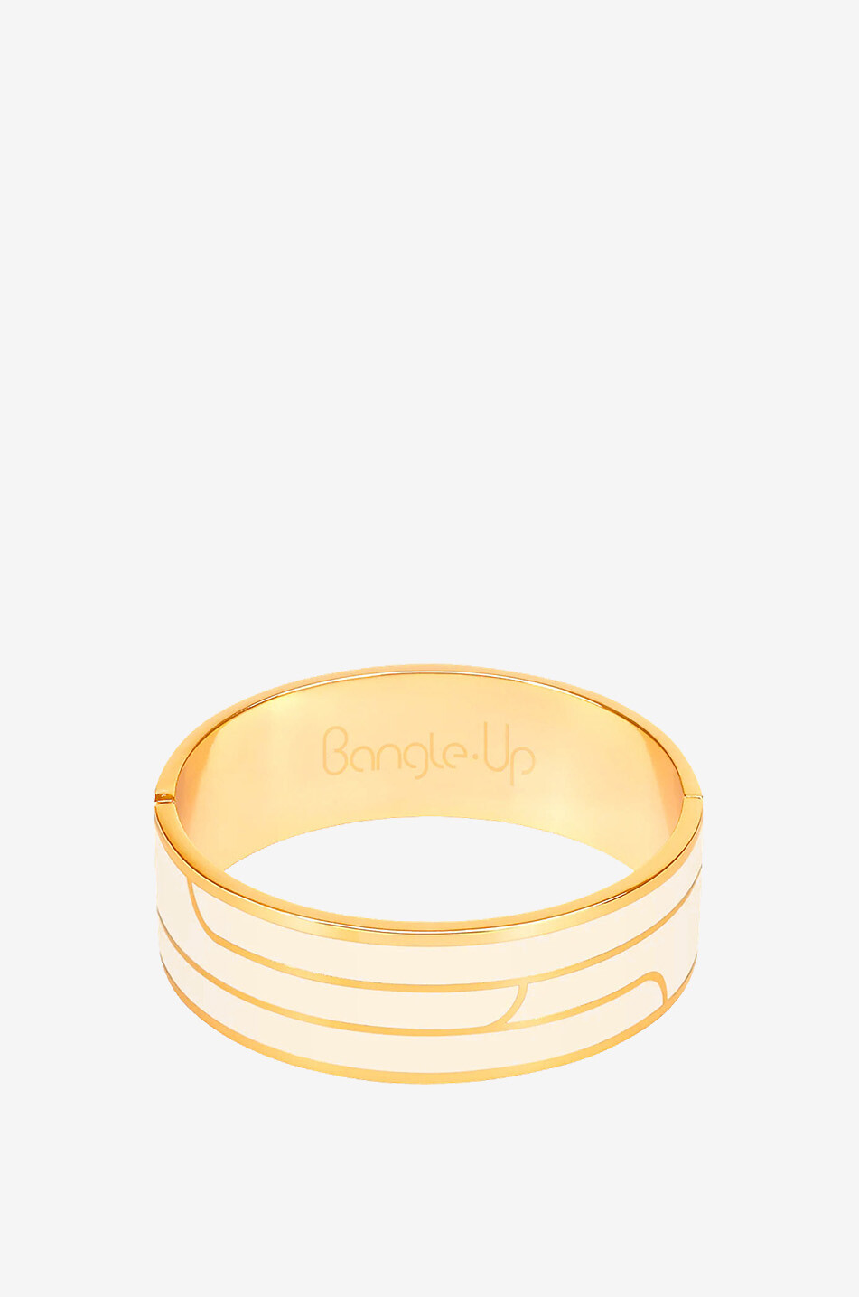 Bracelet rigide émaillé Gaya Blanc Sable - 2 cm