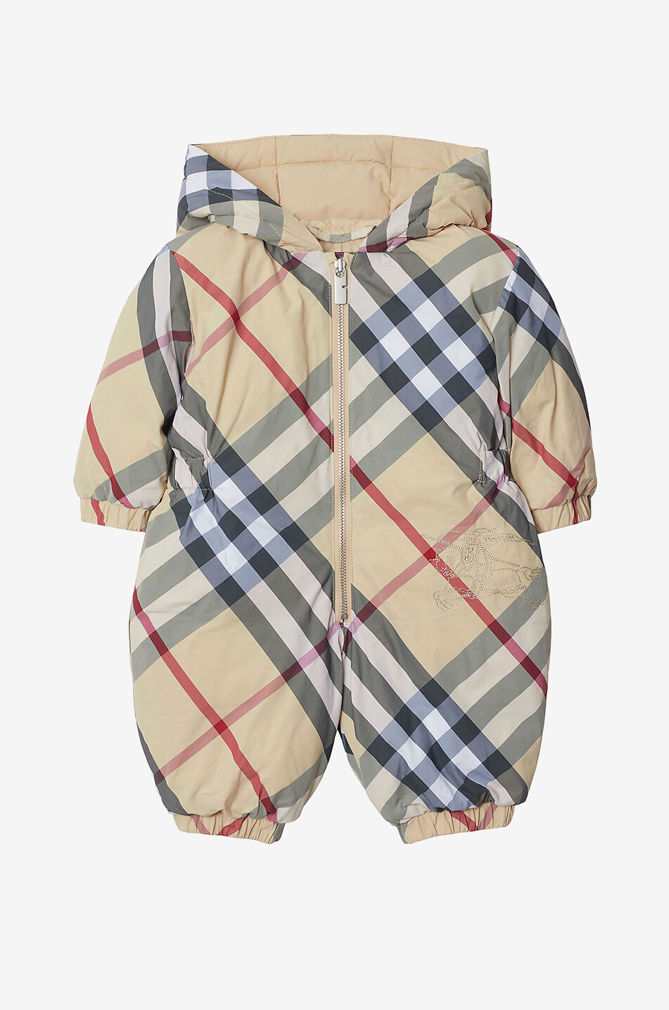 BURBERRY Robson Check baby snowsuit Baby Light beige 2