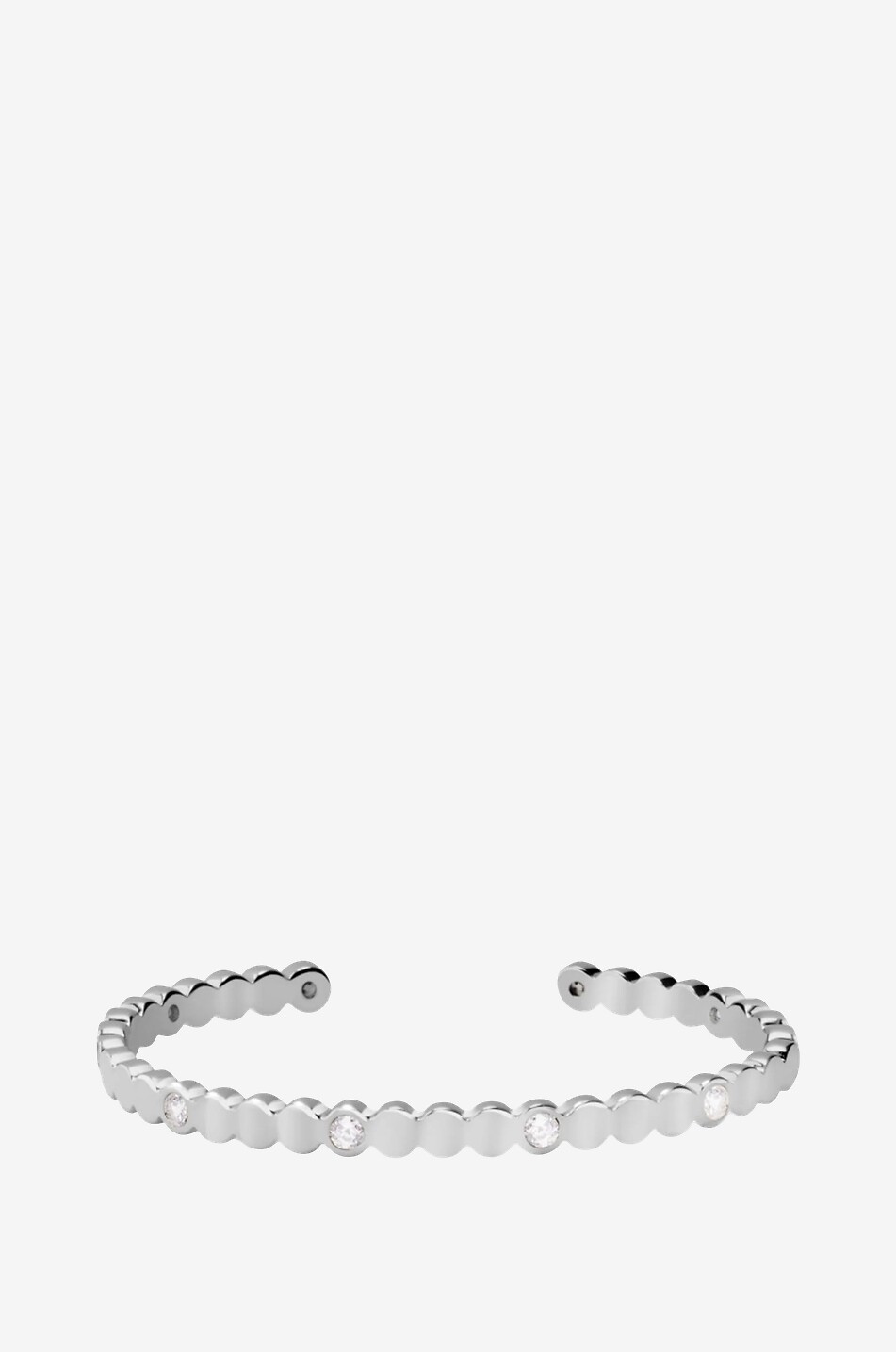 Silberner Armreif mit Strass Lumi - 44 mm