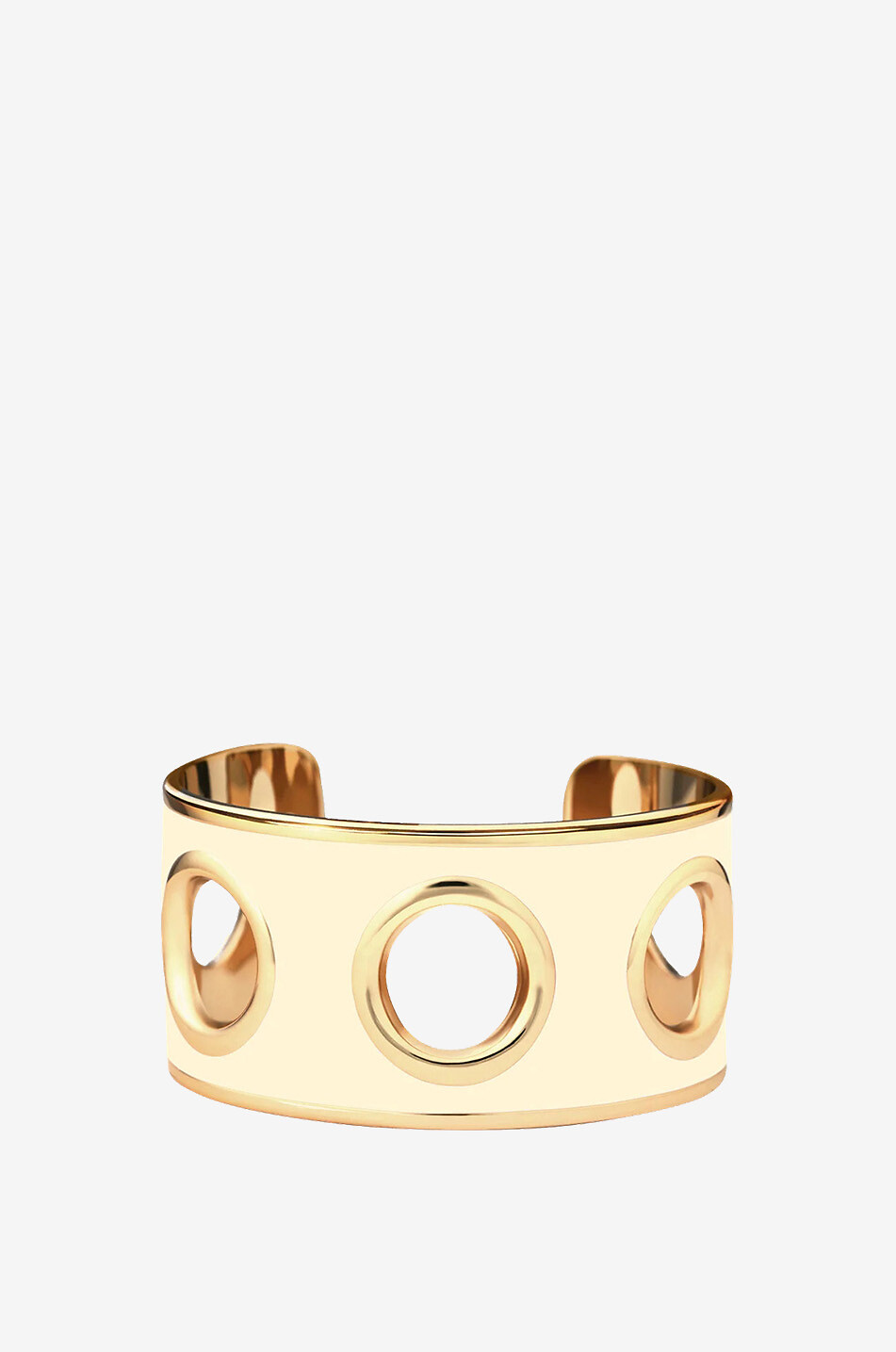 BANGLE UP Manchette émaillée Eyelet Blanc Sable - 3 cm Femme BLANC 1