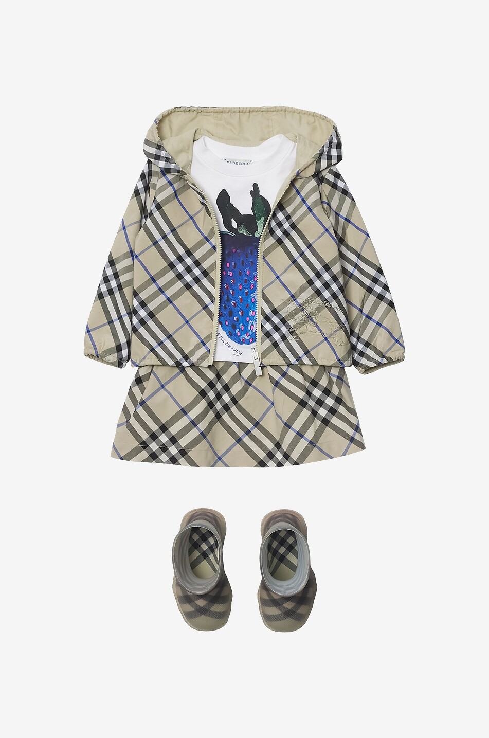 BURBERRY Wendbare Baby-Kapuzenjacke Check Baby Hellbeige 4