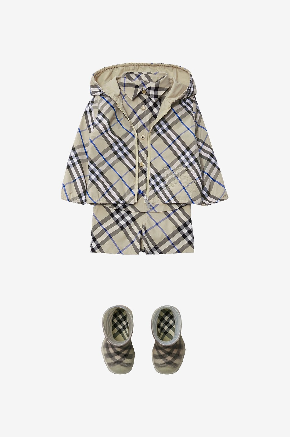 BURBERRY Wendbare Baby-Kapuzenjacke Check Baby Hellbeige 5