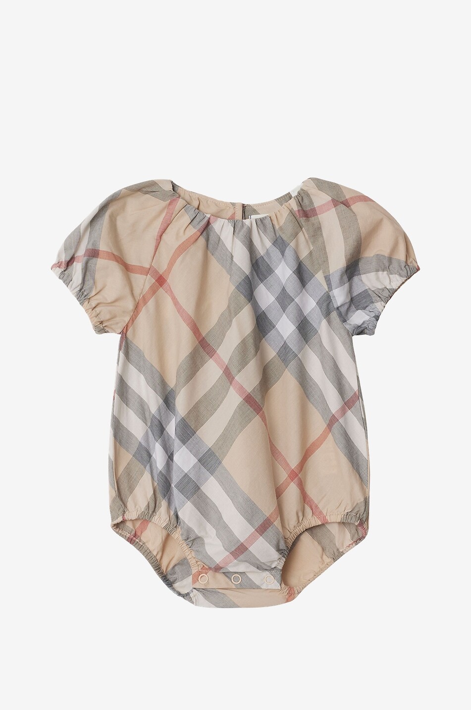 Check baby body dress and hat set