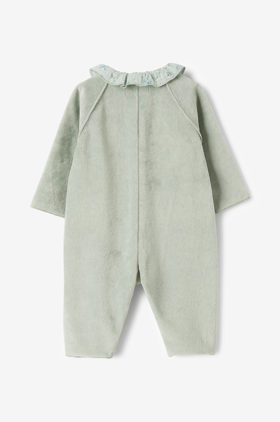 TEDDY & MINOU Samt-Pyjama für Babys mit Kätzchenpatch Baby BLAU 2