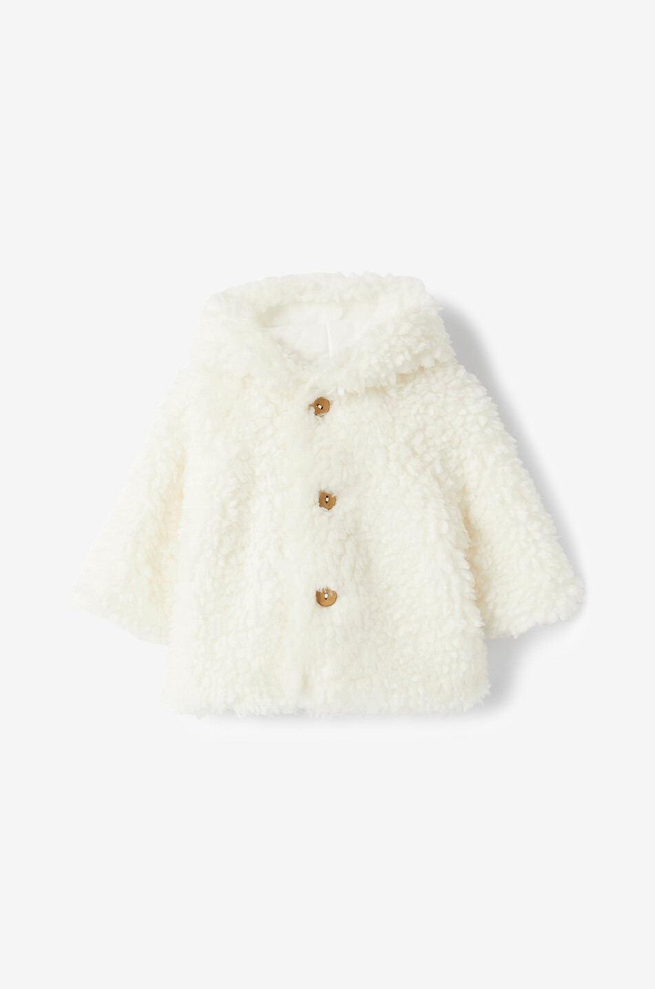 TEDDY & MINOU Manteau à capuche en fourrure synthétique bébé Bébé BLANC 1