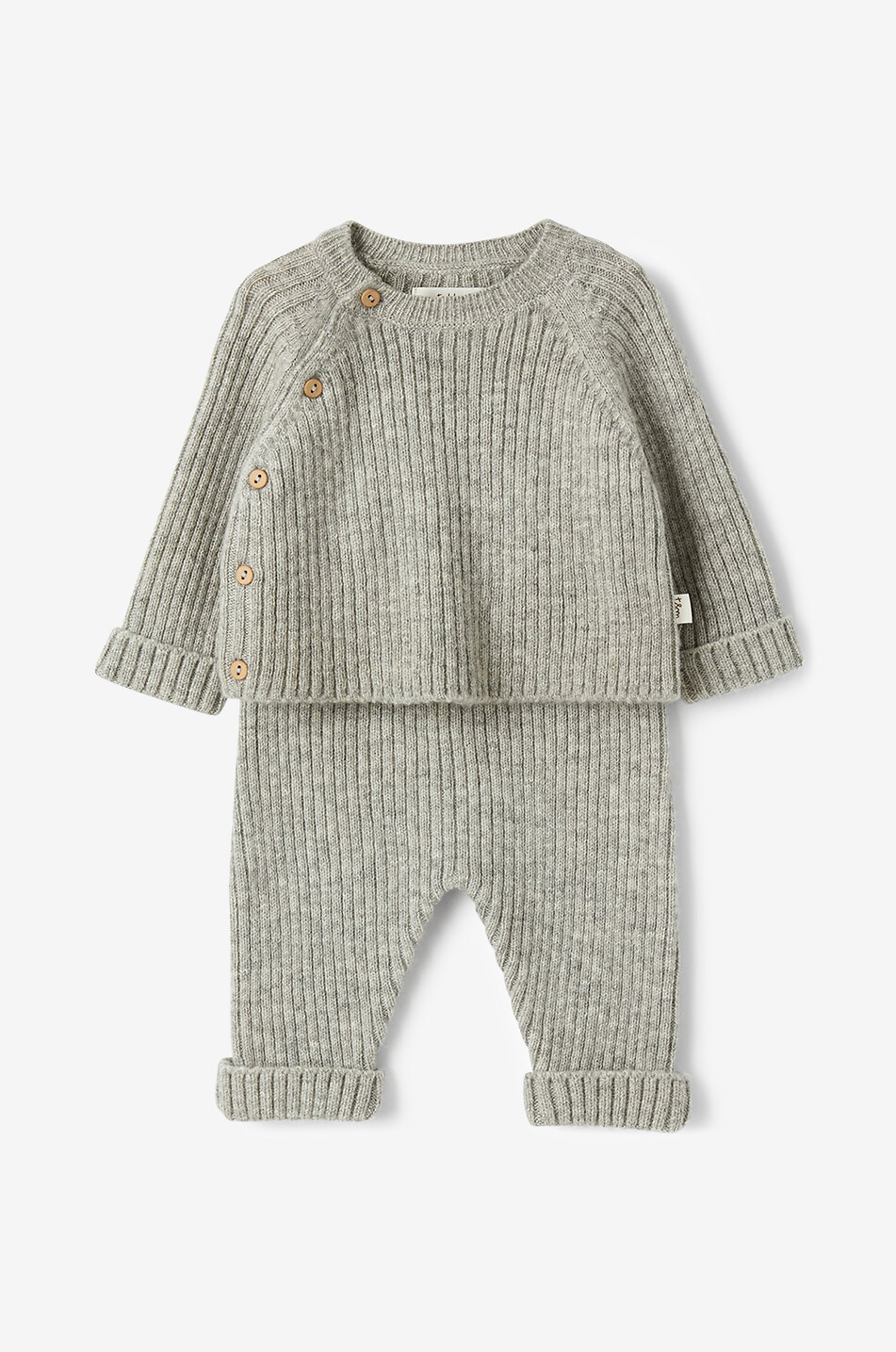 Baby rib knit cotton jogging suit