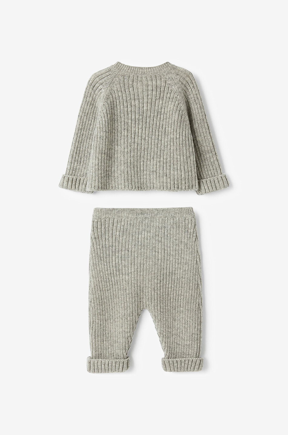 TEDDY & MINOU Jogging en maille côtelée de coton bébé Bébé GRIS 3