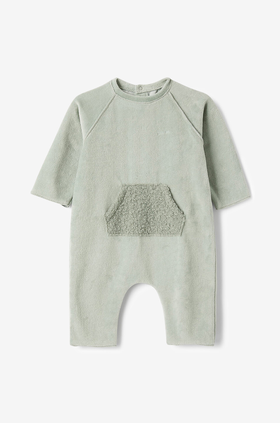 Baby-Strampler aus Samt mit Kunstpelz