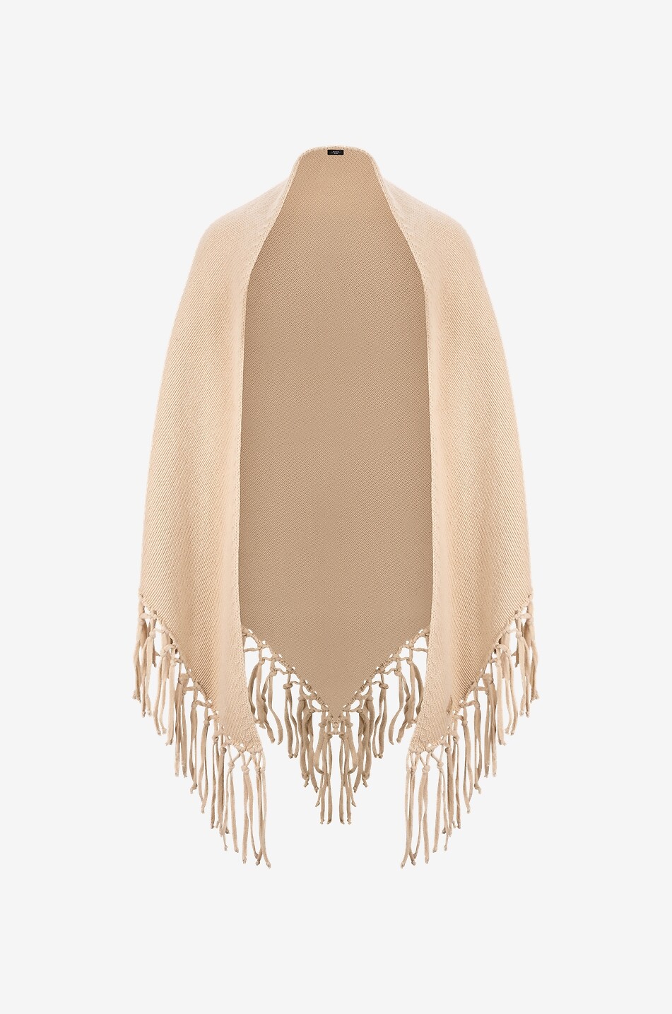 WEEKEND MAX MARA Tornado triangular virgin wool knit shawl Women BEIGE 1