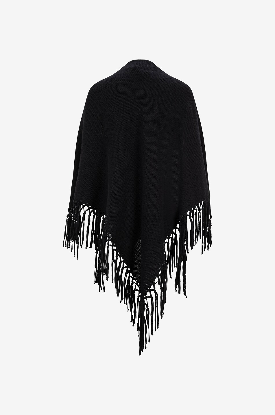 WEEKEND MAX MARA Tornado triangular virgin wool knit shawl Women BLACK 2