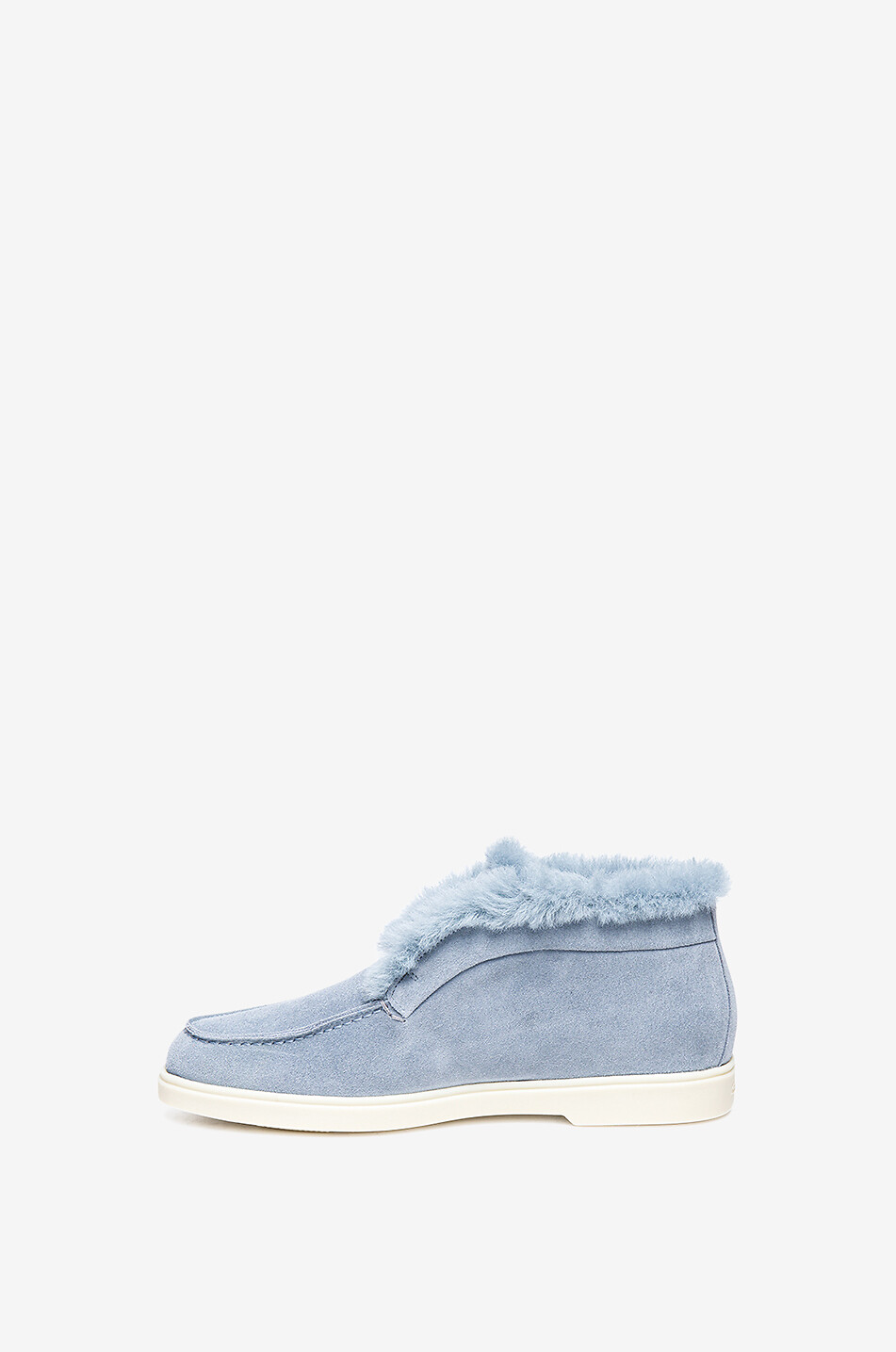 Suede and shearling desert boots